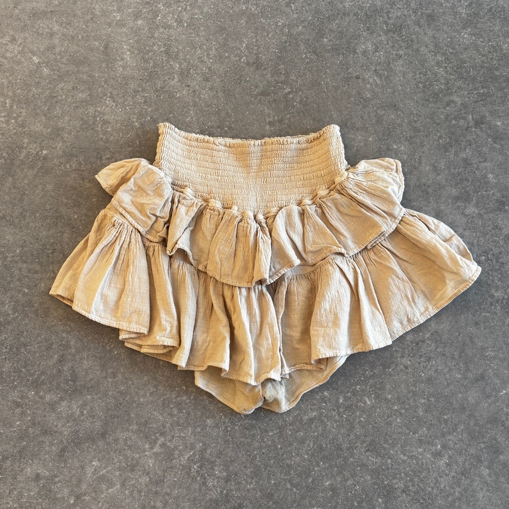 Tan Ruffle Skorts for Women
